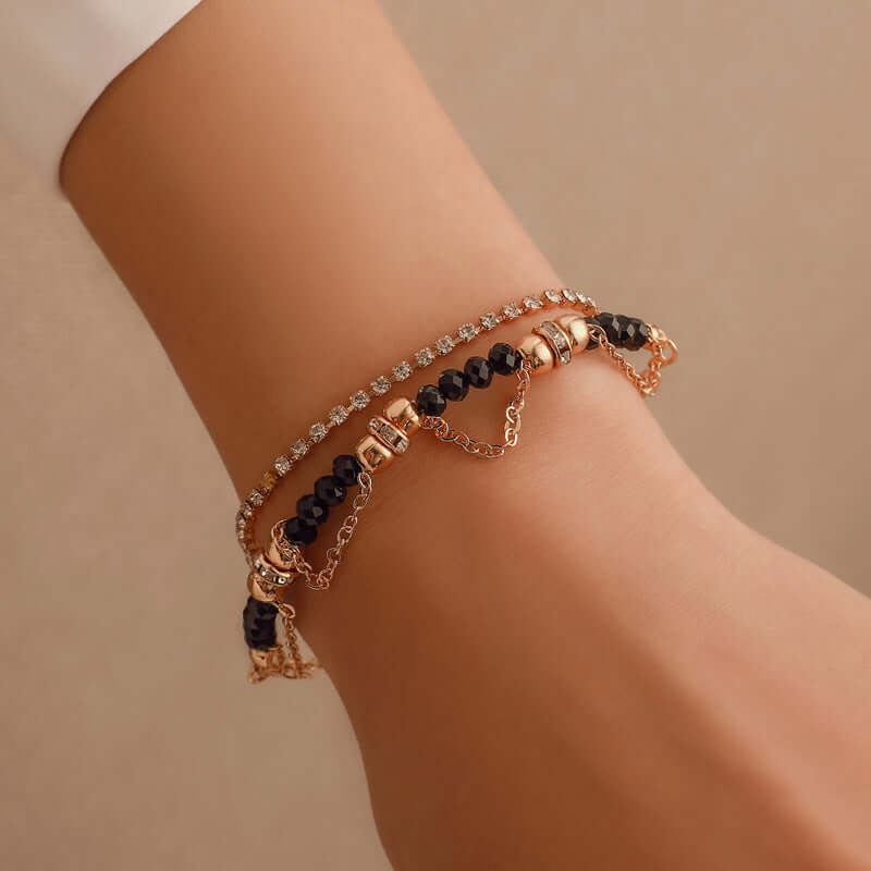 Ladies Ethnic Style Beaded Diamond Tassel Bracelet