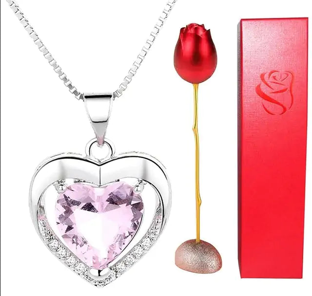 Pink Eternal Love Necklace Ladies Gift, Wedding Birthday Special Occasion's