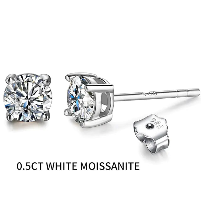 Ladies 2CT Moissanite Stud Earrings