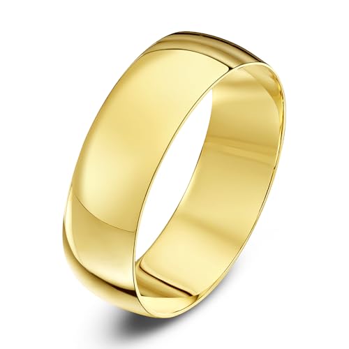 Theia 9ct Yellow Gold Heavy D Shape Polished 4mm Wedding Ring - Size R