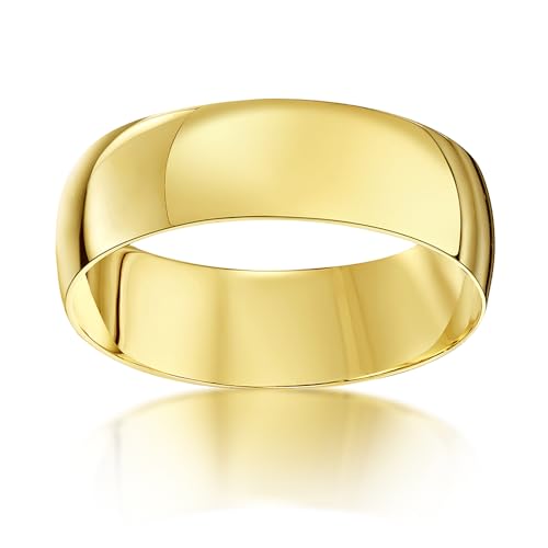 Theia 9ct Yellow Gold Heavy D Shape Polished 4mm Wedding Ring - Size R