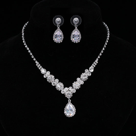 sets of chain drops sparkling, necklace, Earrings beautiful bridal Gift Set