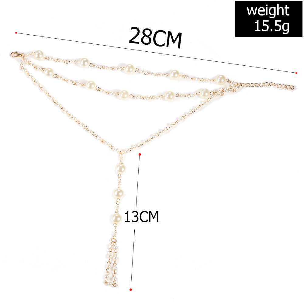 Beach Anklet Simple Multilayer Pearl
