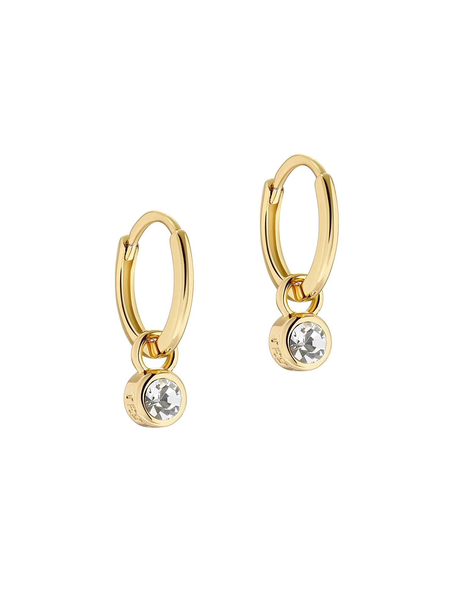 Ted Baker Sinalaa Crystal Huggie Hoop Earrings For Women (Gold/Crystal)