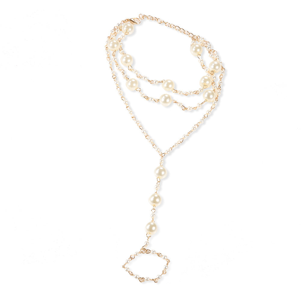 Beach Anklet Simple Multilayer Pearl