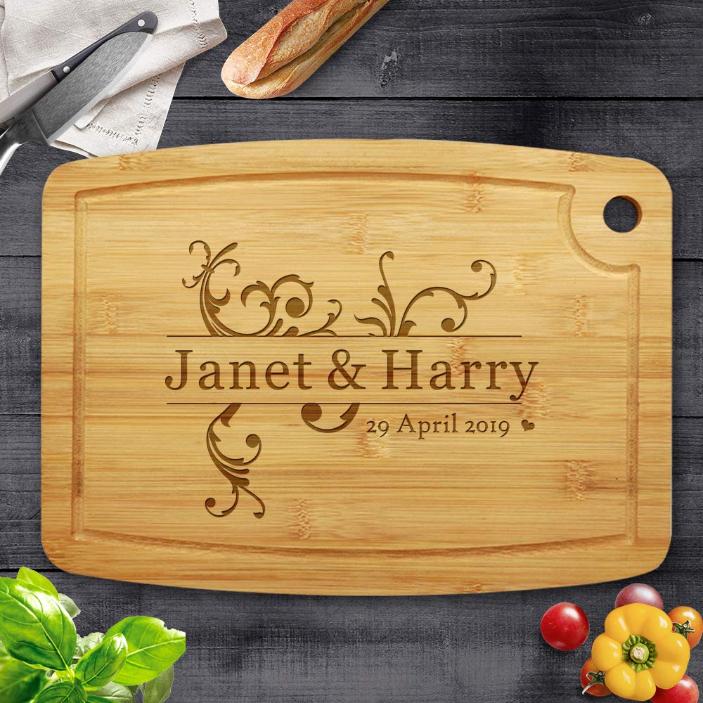 Personalised Bamboo Chopping Board Cheese Board Bamboo Cutting Board Wedding Gifts for The Couple,Engagement Gifts,Gift for Parents Custom Anniversary,Birthday,Christmas(Design 6)