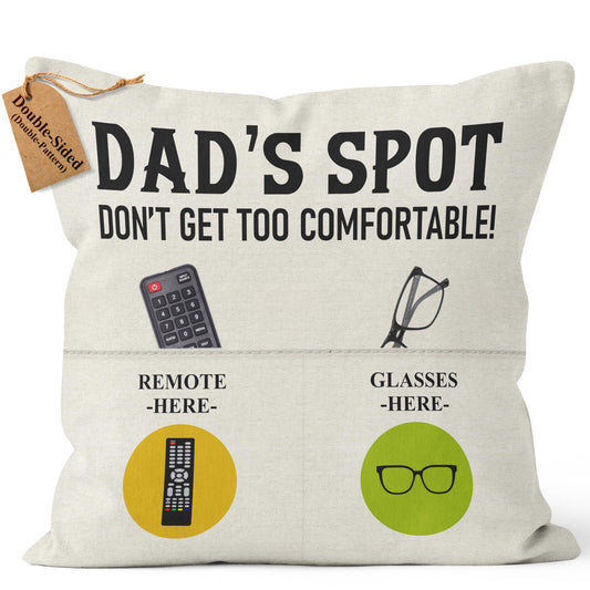 Kies GIFT®(Double-Sided) Gifts for Dad Gifts from Daughter Daddy Gifts with Pockets Cushion Covers 18x18 Inches Dad Gifts from Son Dad Birthday Gifts Daddy Birthday Gifts Birthday Gift for Dad