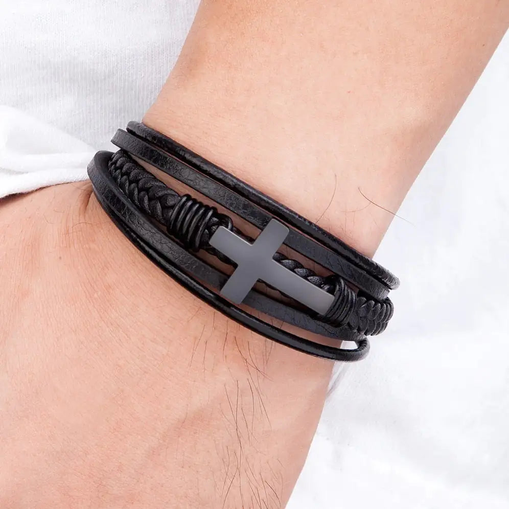 Men's Crucifix Magnetic Bracelets