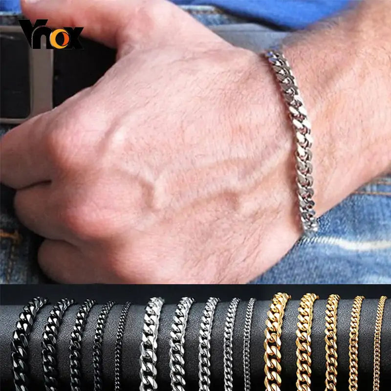 Men's Chunky Miami Curb Chain Bracelet for Men Everyday Wear Gift, Fathers Day