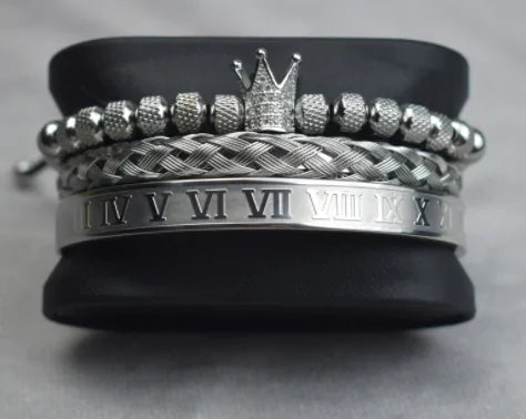 Men Roman Royal Charm Men Bracelets Stainless Steel