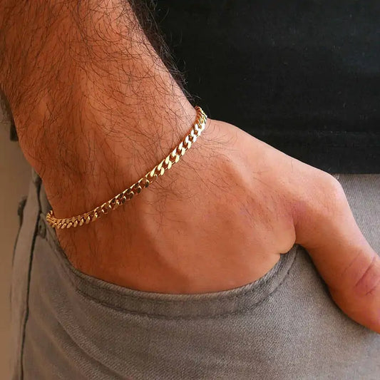 Men's Chunky Miami Curb Chain Bracelet for Men Everyday Wear Gift, Fathers Day