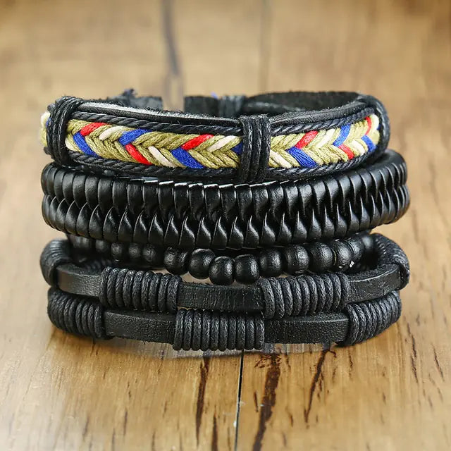 Men 4Pcs/ Set Braided Bracelets