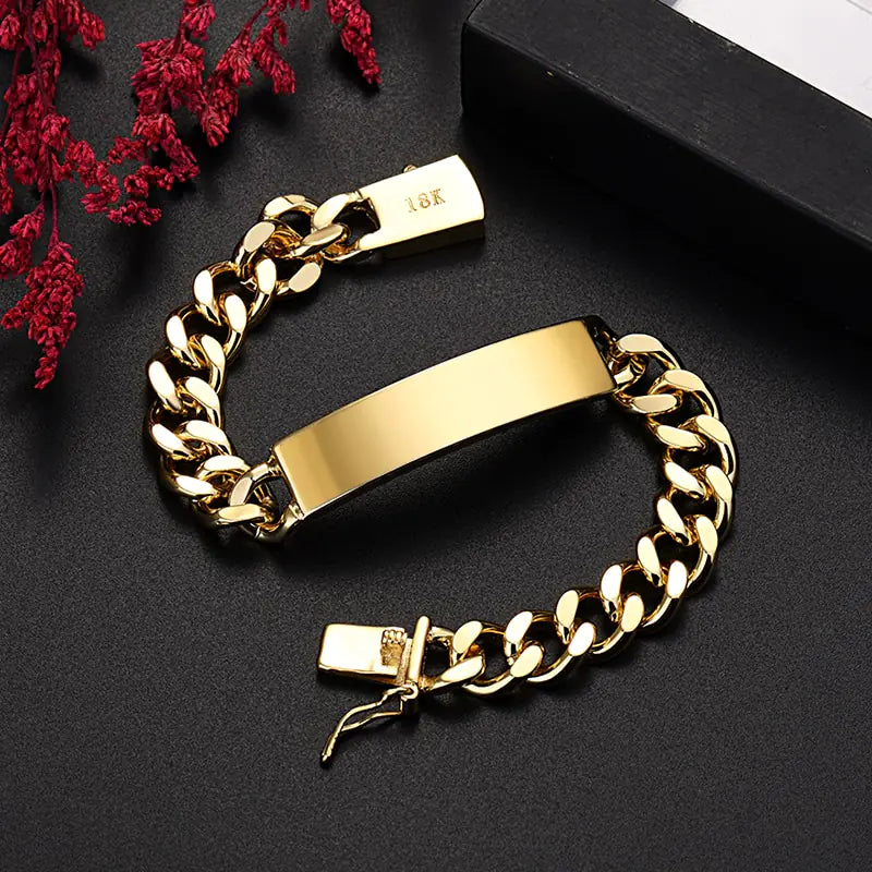 Men 18K Gold Platted Chain Bracelets