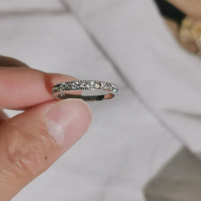 Ladies Crystal Inlaid Hearts Rings