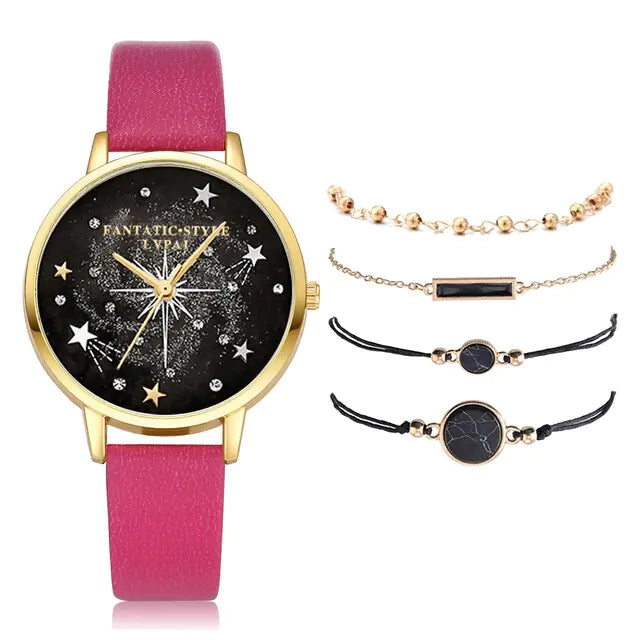 5pcs Fashion New Bracelet Watch Set Gift Wedding Business