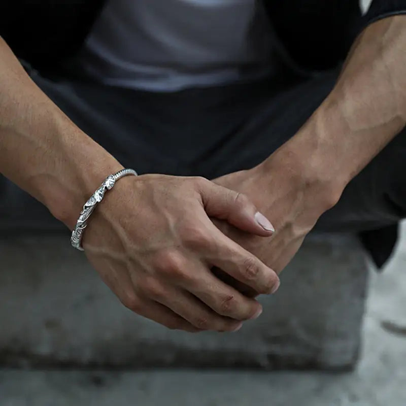 Men Lotus Open Bracelet Gift Treat Everyday Wear