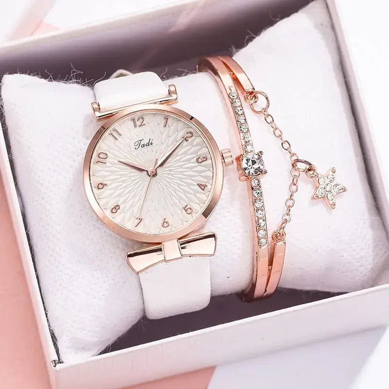 Luxury Women Bracelet Quartz Watches Magnetic Sports Dress Pink Dial Wrist Watch